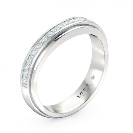 Deep Blue Women's Wedding Band in 18kt White Gold AU - Main View