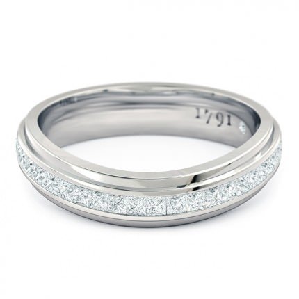 Deep Blue Women's Wedding Band in 18kt White Gold AU