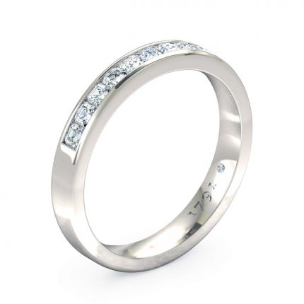 Splendente Women's Wedding Band in 18kt White Gold AU - Main View