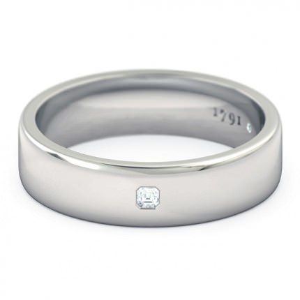 Splendente Men's Wedding Band in 18kt White Gold AU