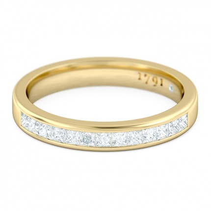 Princess Women's Wedding Band in 18kt Yellow Gold AU