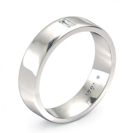 Brilliante Men's Wedding Band in 18kt White Gold AU - Main View