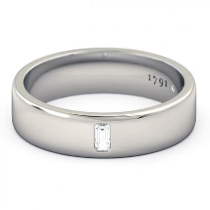 Brilliante Men's Wedding Band in 18kt White Gold AU