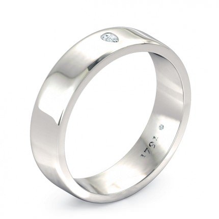 Pero Men's Wedding Band in Platinum 950 AU - Main View