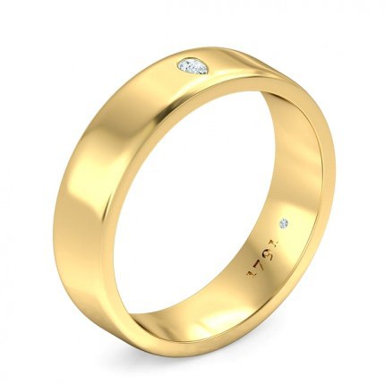 Pero Men's Wedding Band in 18kt Yellow Gold AU - Main View