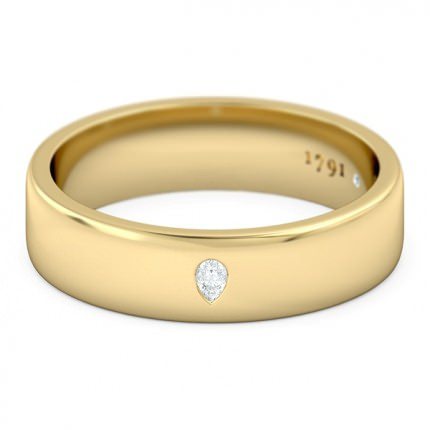 Pero Men's Wedding Band in 18kt Yellow Gold AU