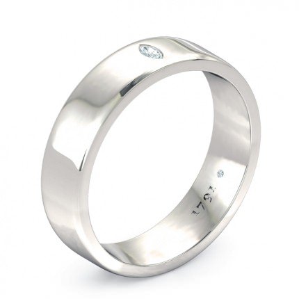 Duchess Men's Wedding Band in 18kt White Gold AU - Main View