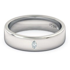 Duchess Men's Wedding Band in 18kt White Gold