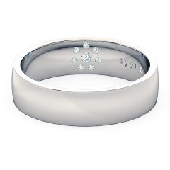 Opera Men's Wedding Band in 18kt White Gold