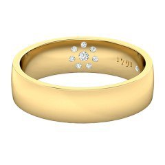 Opera Men's Wedding Band in 18kt Yellow Gold