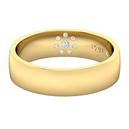 Opera Men's Wedding Band in 18kt Yellow Gold AU