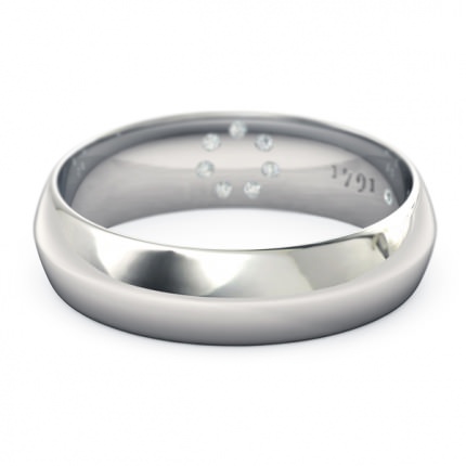 1791 Cluster Men's Wedding Band in 18kt White Gold AU