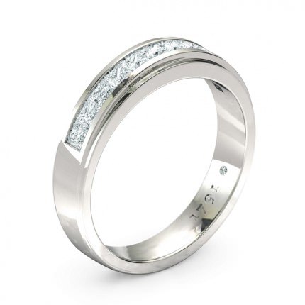 1791 Princess Women's Wedding Band in 18kt White Gold AU - Main View