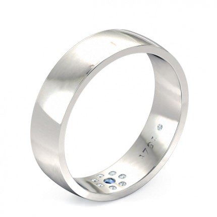 Azure Men's Wedding Band in Platinum 950 AU - Main View