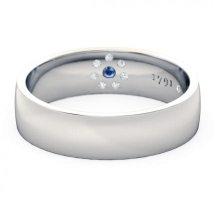 Azure Men's Wedding Band in 18kt White Gold AU