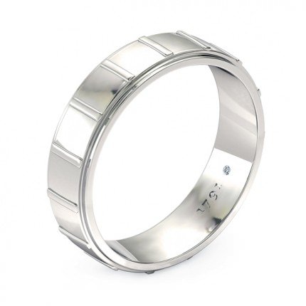 1791 Princess Men's Wedding Band in Platinum 950 AU - Main View