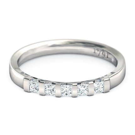 Karine Women's Wedding Band in 18kt White Gold AU