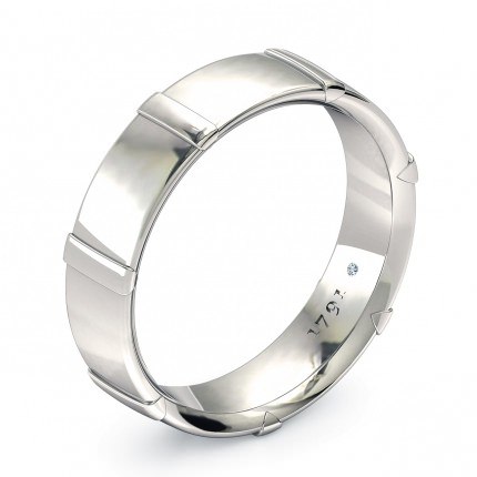 Karine Men's Wedding Band in Platinum 950 AU - Main View