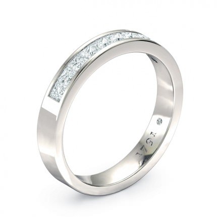 Fiorella Women's Wedding Band in 18kt White Gold AU - Main View