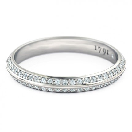 1791 Solitaire Women's Wedding Band in 18kt White Gold AU