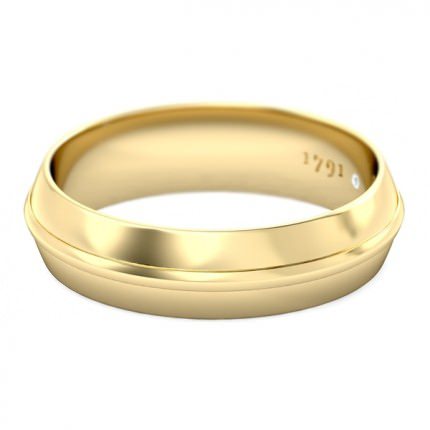 1791 Solitaire Men's Wedding Band in 18kt Yellow Gold AU