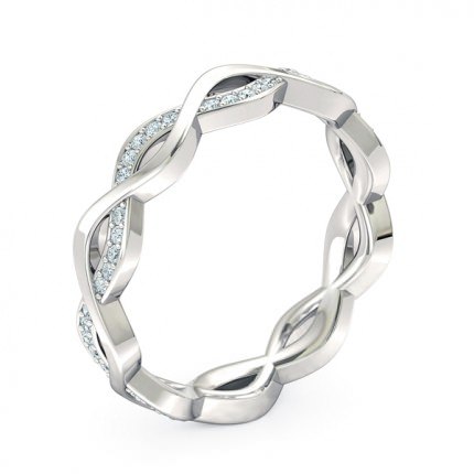 Felicita Women's Wedding Band in 18kt White Gold AU - Main View