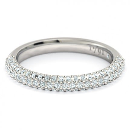 Passione Women's Wedding Band in 18kt White Gold AU