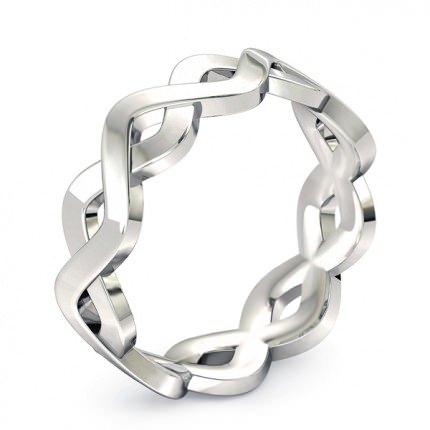 Felicita Men's Wedding Band in 18kt White Gold AU - Main View