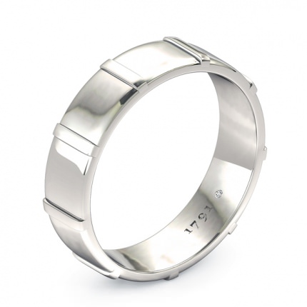 Speranza Men's Wedding Band in 18kt White Gold AU - Main View
