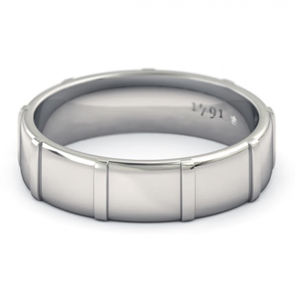 Speranza Men's Wedding Band in 18kt White Gold AU