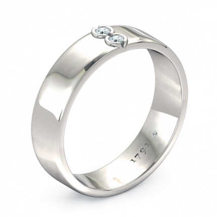 Fiducia Men's Wedding Band in 18kt White Gold AU - Main View