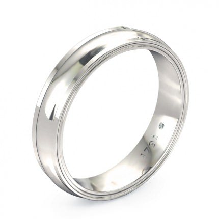 Sempre Men's Wedding Band in 18kt White Gold AU - Main View