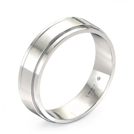 Bella Men's Wedding Band in Platinum 950 AU - Main View